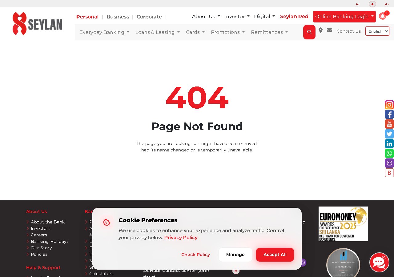 Seylan Bank personal loan page Sri Lanka
