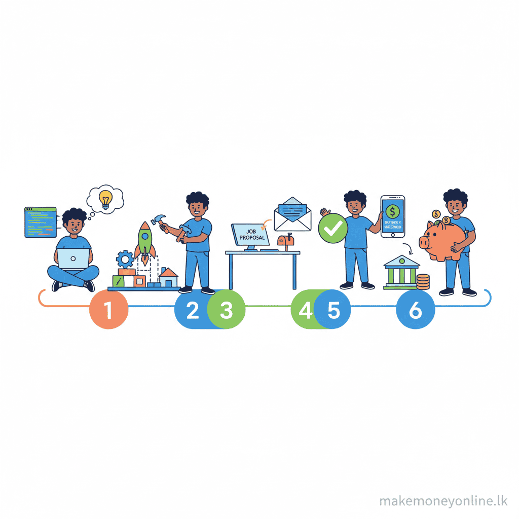 Web Development in Sri Lanka: How to Earn LKR 100,000 or More Per Month (2026) Step-by-step getting started path for web development in Sri Lanka from learning to first freelance client