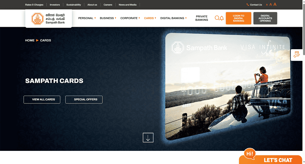 Sampath Bank Credit Cards